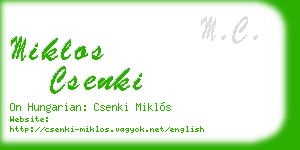 miklos csenki business card